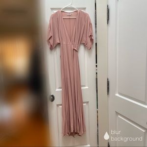 Reformation Pink Maxi Wrap Dress